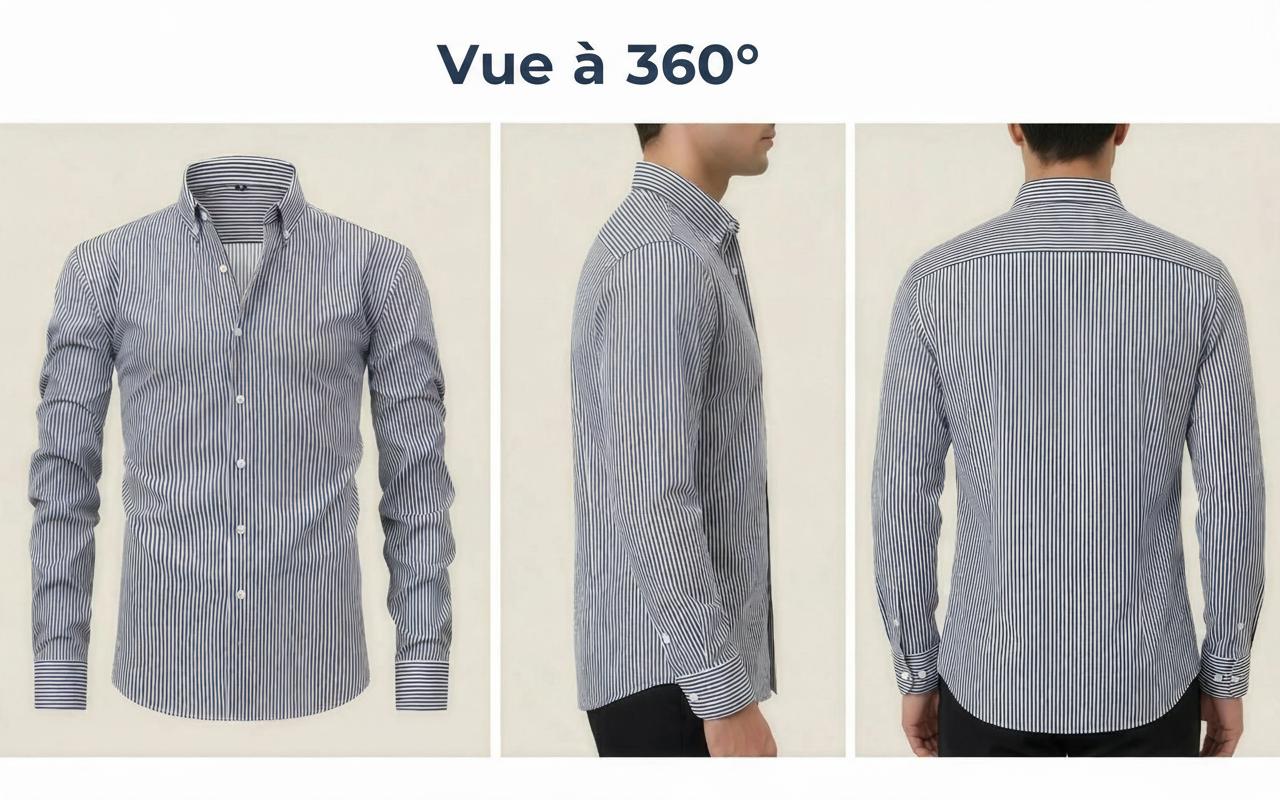 Chemise à col montant pour homme, respirante, aspect lin