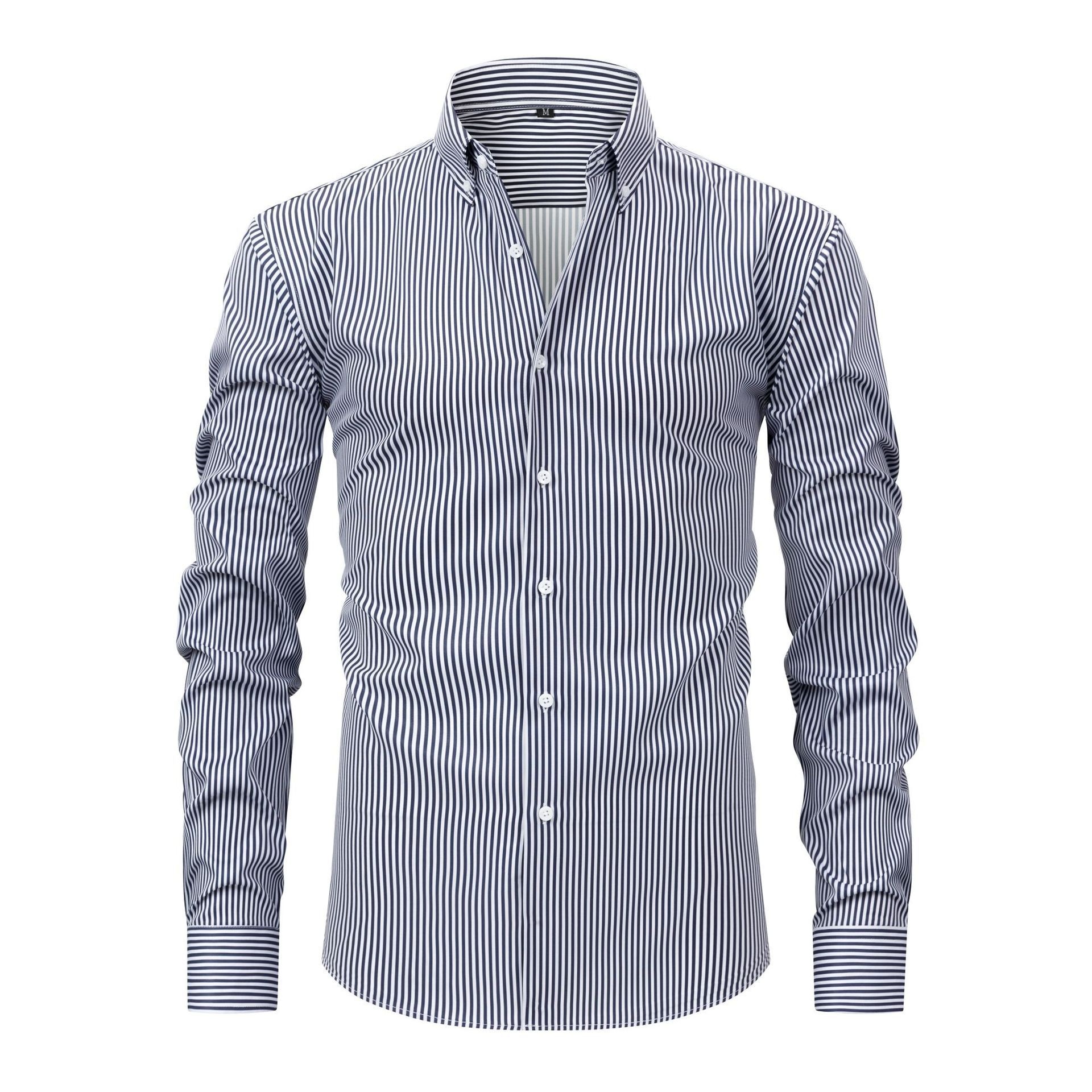Camisa de hombre transpirable con cuello alto y tacto de lino.