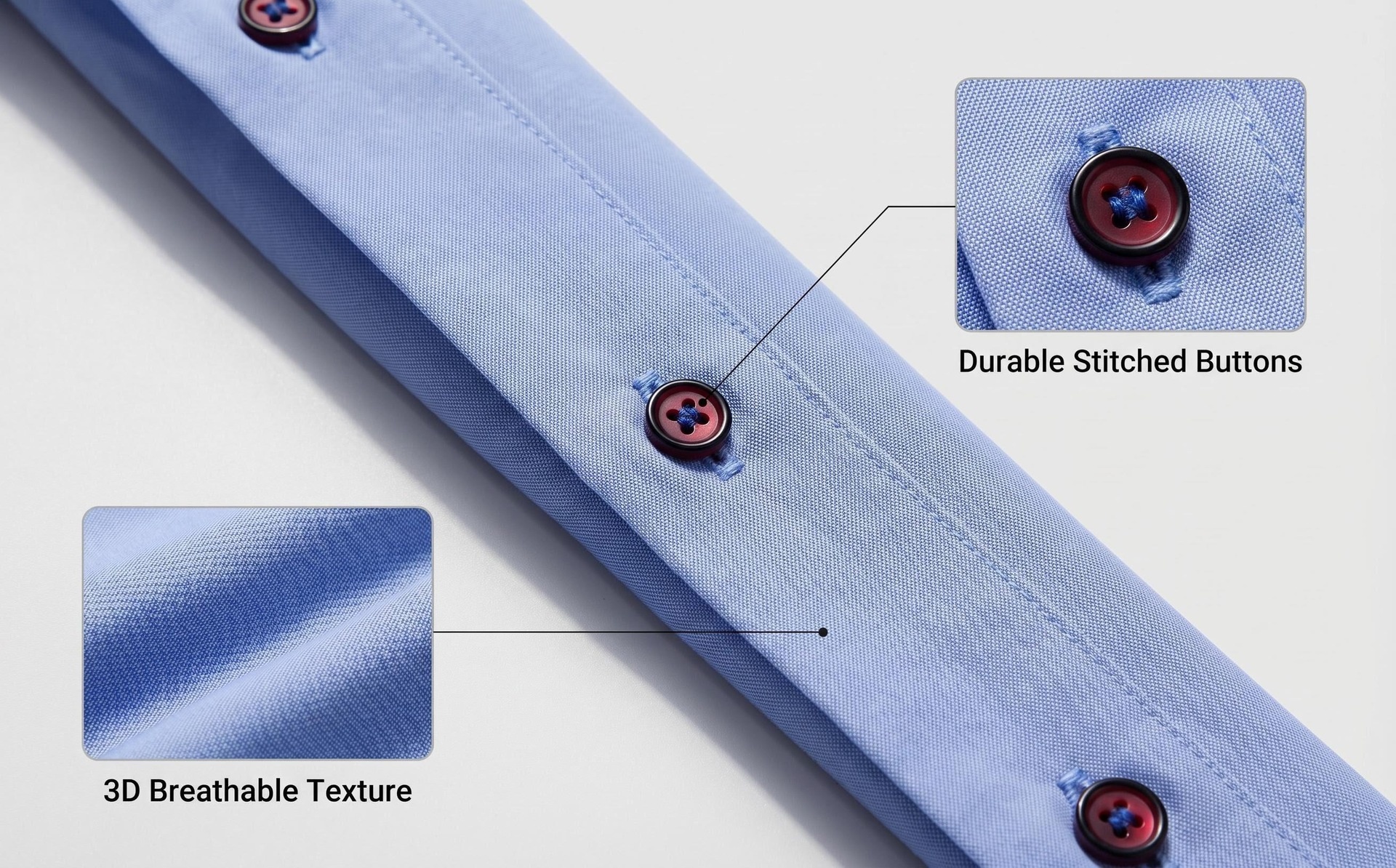 Camisa casual de hombre con botones y cuello alto.