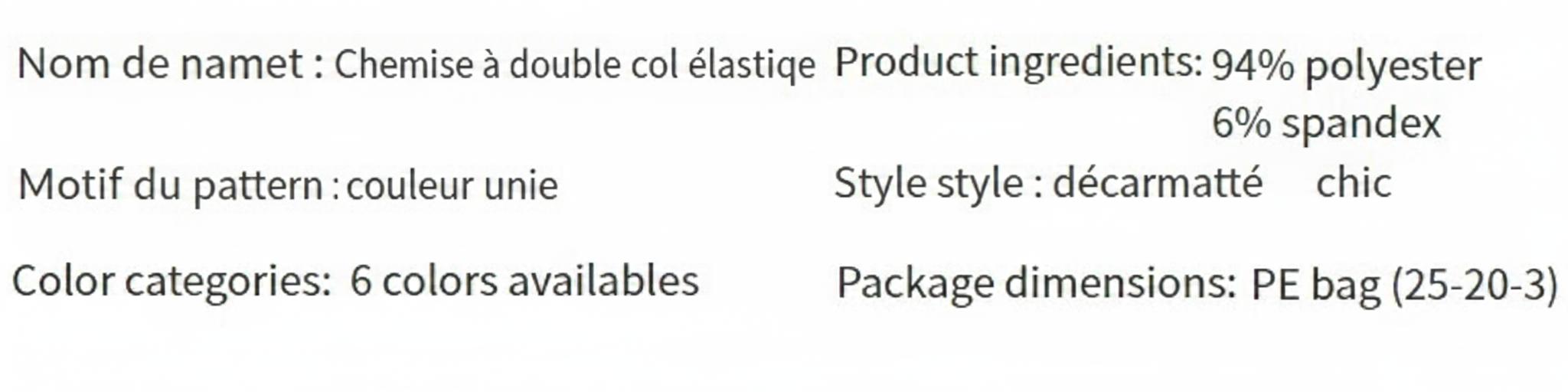 Chemise décontractée pour homme à col montant
