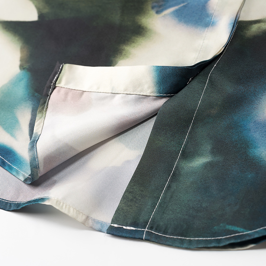 Silk Print Blouse Classic European Style Shirt KUN-00005