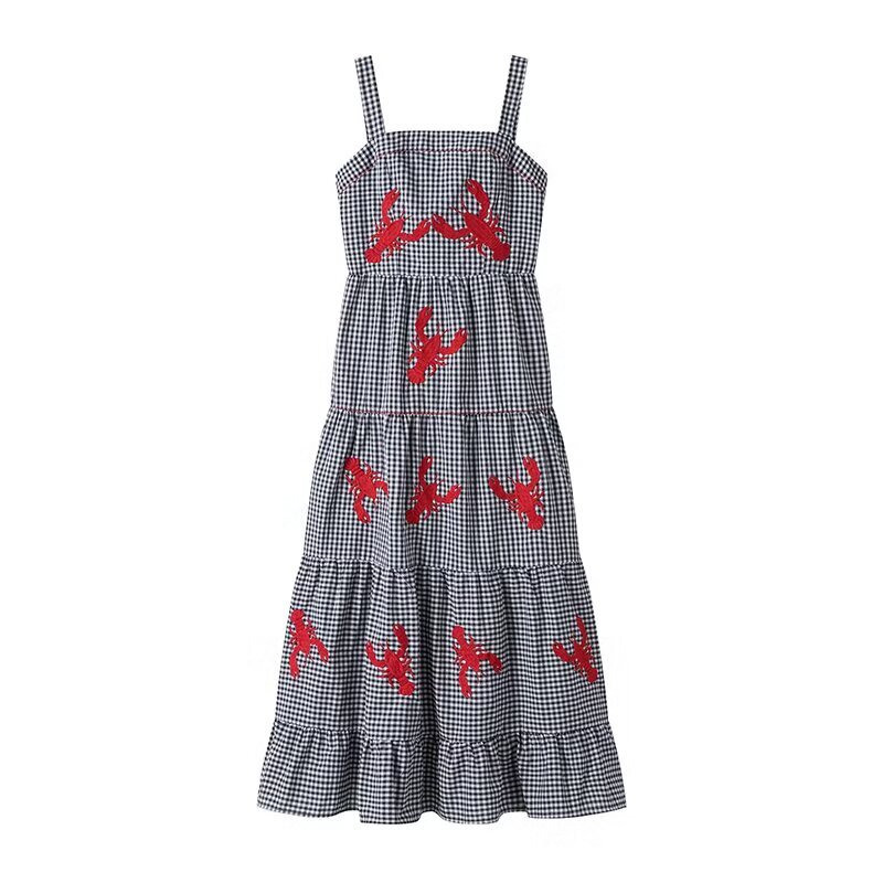 Cotton Embroidered Sundress - Classic European Style KUN-00004