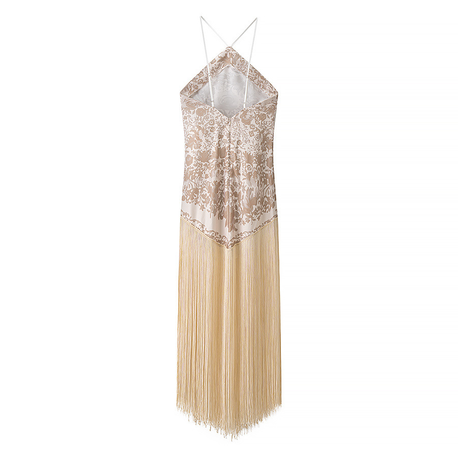 Women's Sequin Tassel Halter Dress - Fashionable Party Clubwear KUN-00153