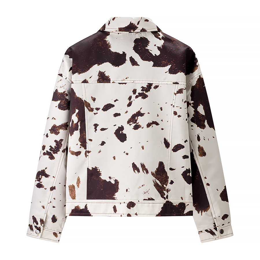 Women's Printed Shirt Jacket - Casual Chic KUN-00061