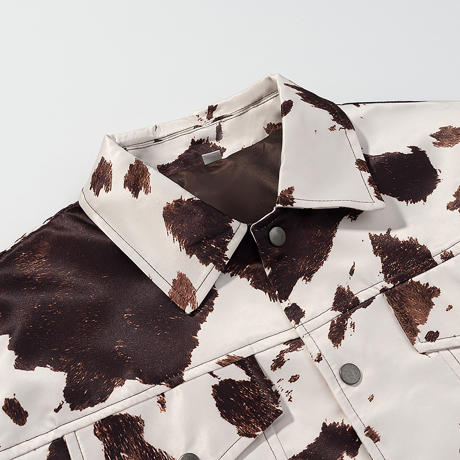 Women's Printed Shirt Jacket - Casual Chic KUN-00061