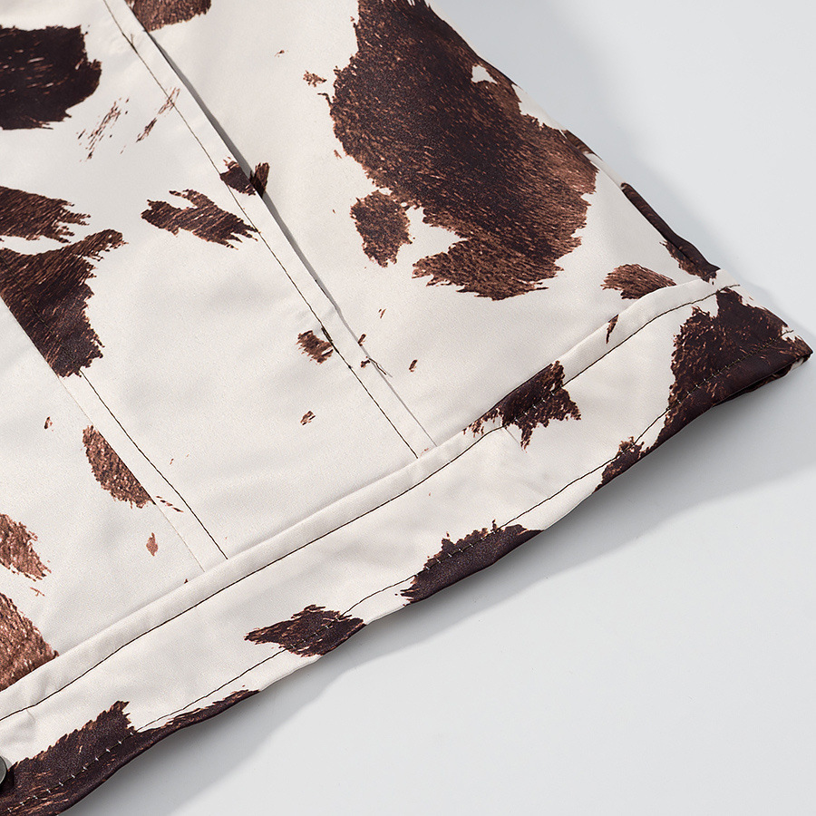 Women's Printed Shirt Jacket - Casual Chic KUN-00061