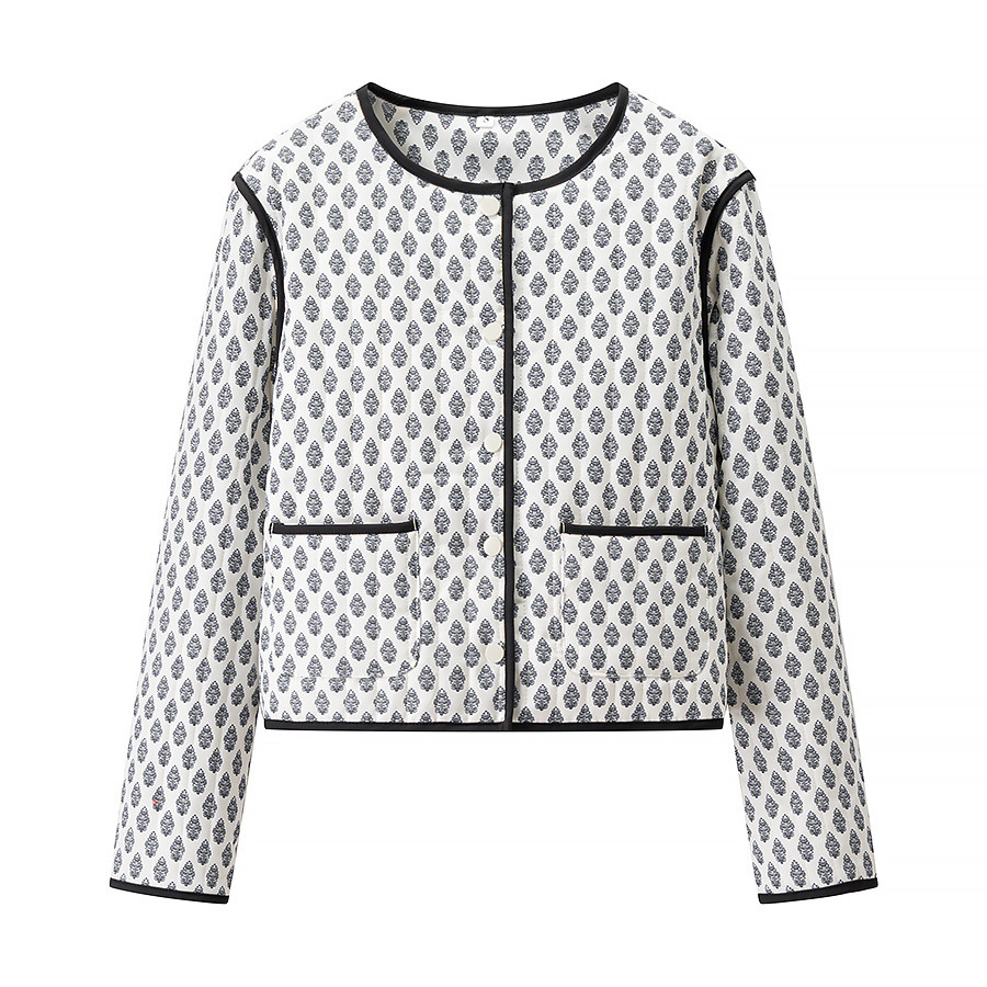 Cotton Floral Print Crew Neck Top - European Style KUN-00012