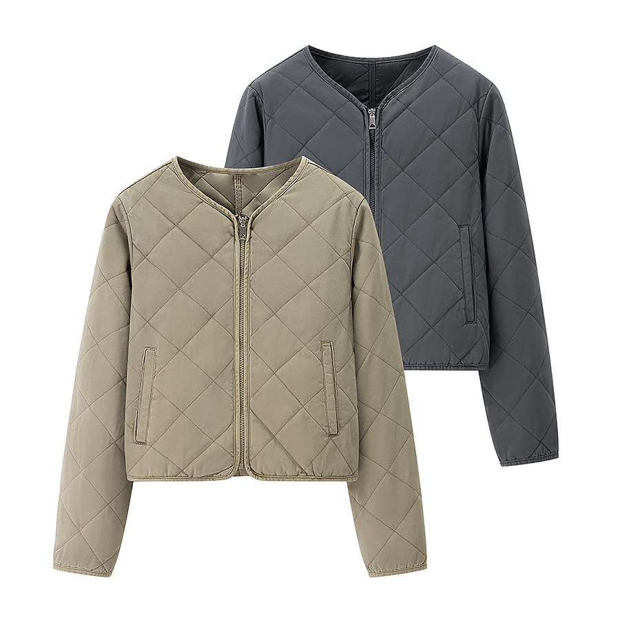 Cotton Diamond Quilted Padded Jacket - Stylish Classic KUN-00026