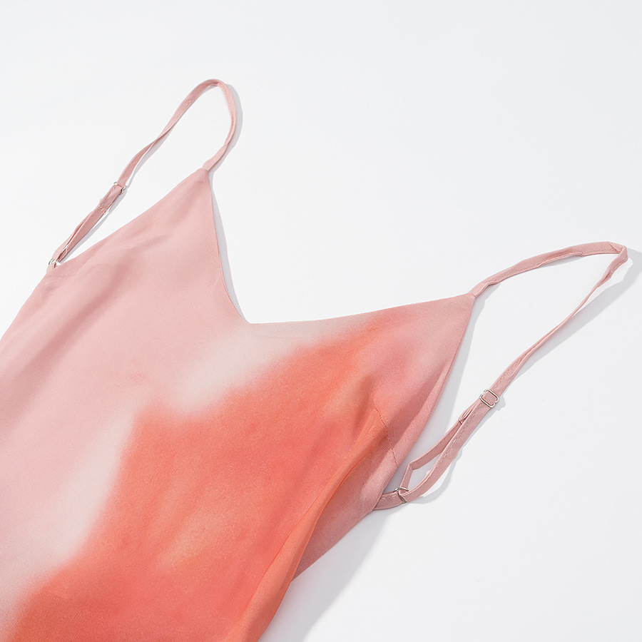 Women's Tie-Dye Print Dress with Scarf Elegant Fashion KUN-00081