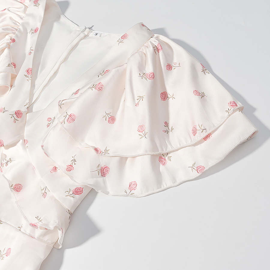 Vestido de seda floral versátil e informal KUN-00089