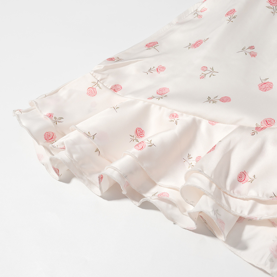 Vestido de seda floral versátil e informal KUN-00089