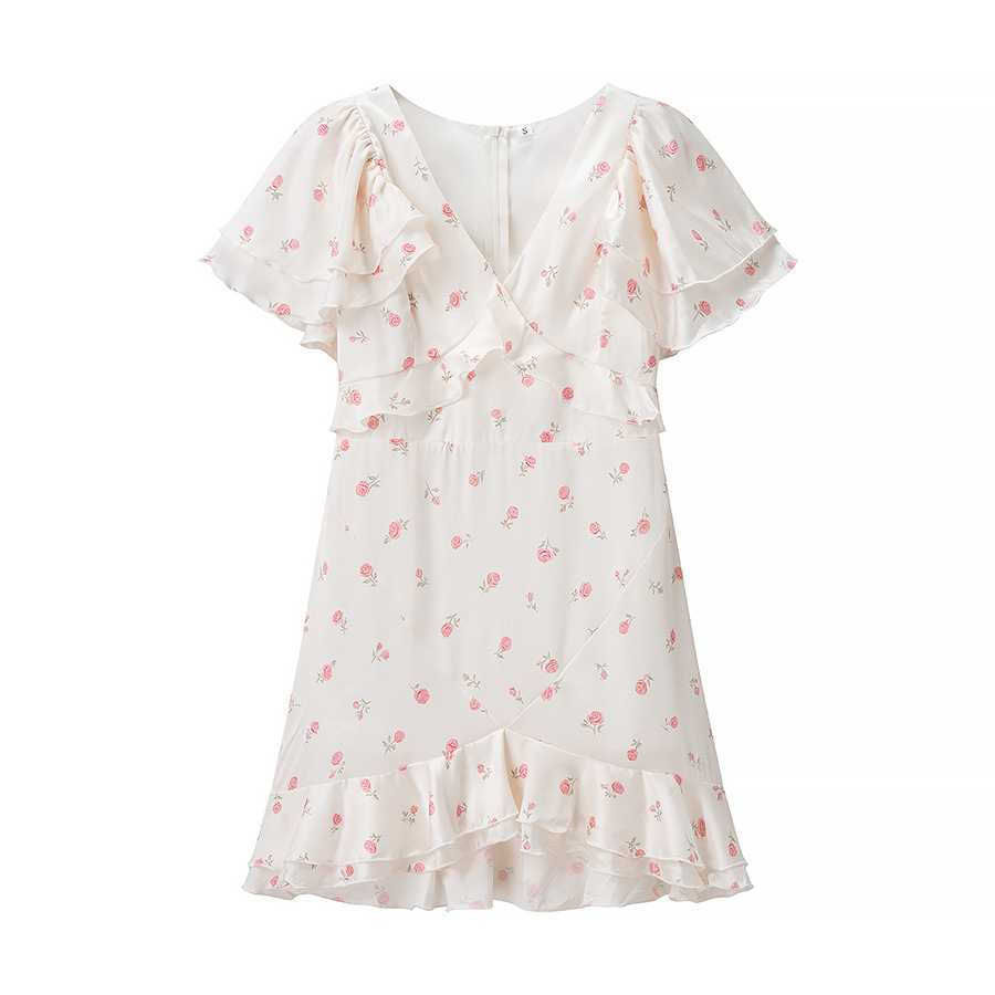 Vestido de seda floral versátil e informal KUN-00089