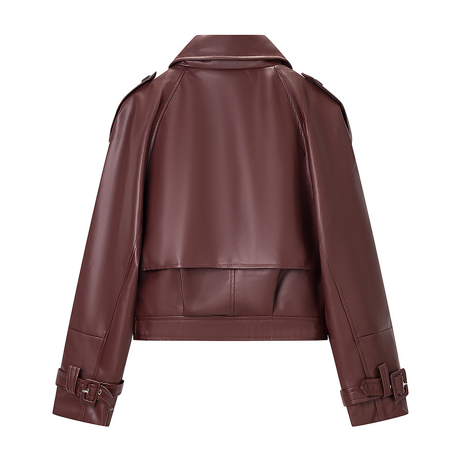 Faux Leather Moto Jacket - Stylish & Versatile KUN-00214