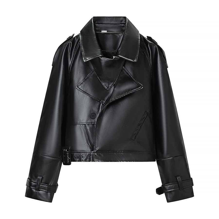 Faux Leather Moto Jacket - Stylish & Versatile KUN-00214