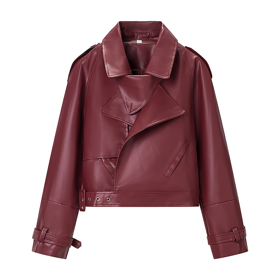 Faux Leather Moto Jacket - Stylish & Versatile KUN-00214