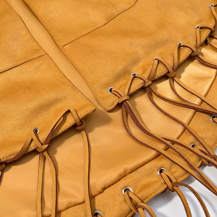 Suede Fringe Poncho - Western Style Versatile Shawl KUN-00217