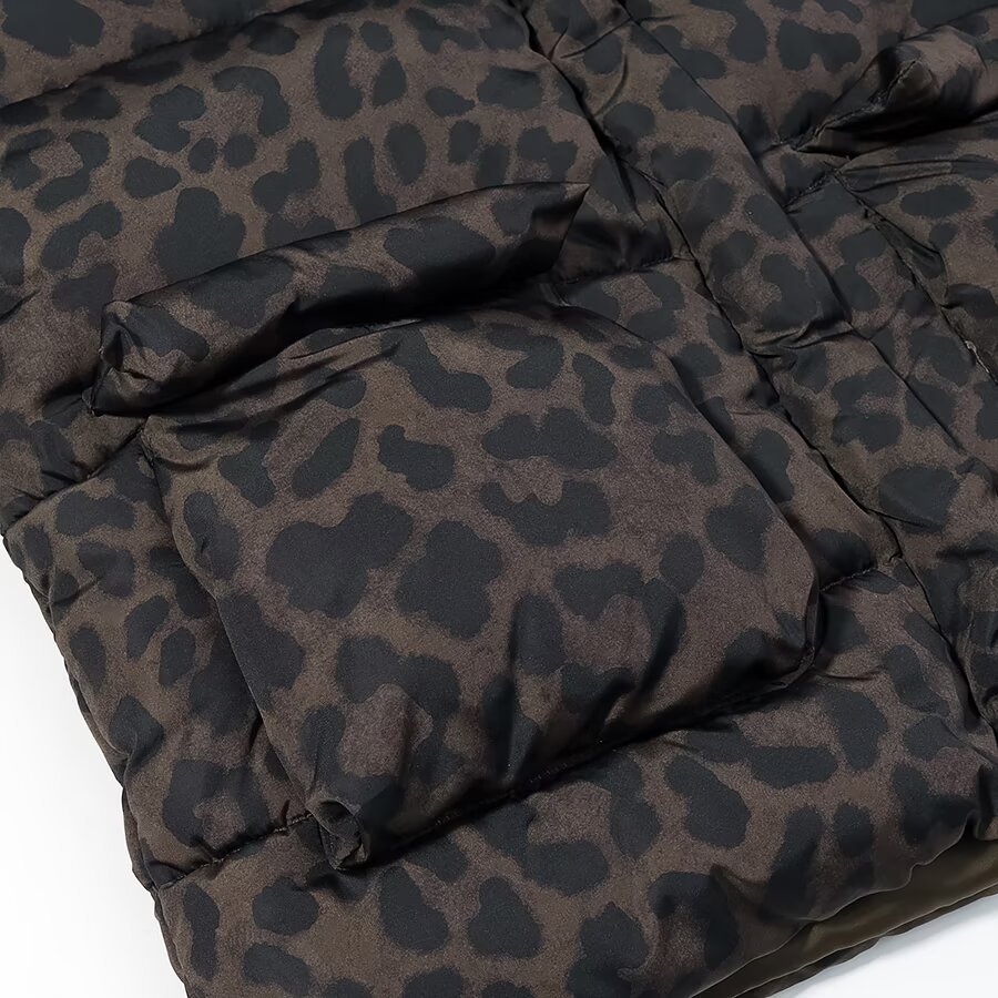 Leopard Print Padded Cotton Jacket - Classic Fashion KUN-00018
