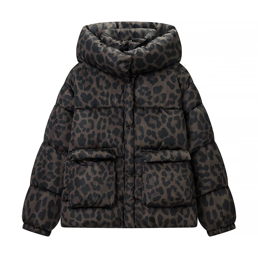 Leopard Print Padded Cotton Jacket - Classic Fashion KUN-00018