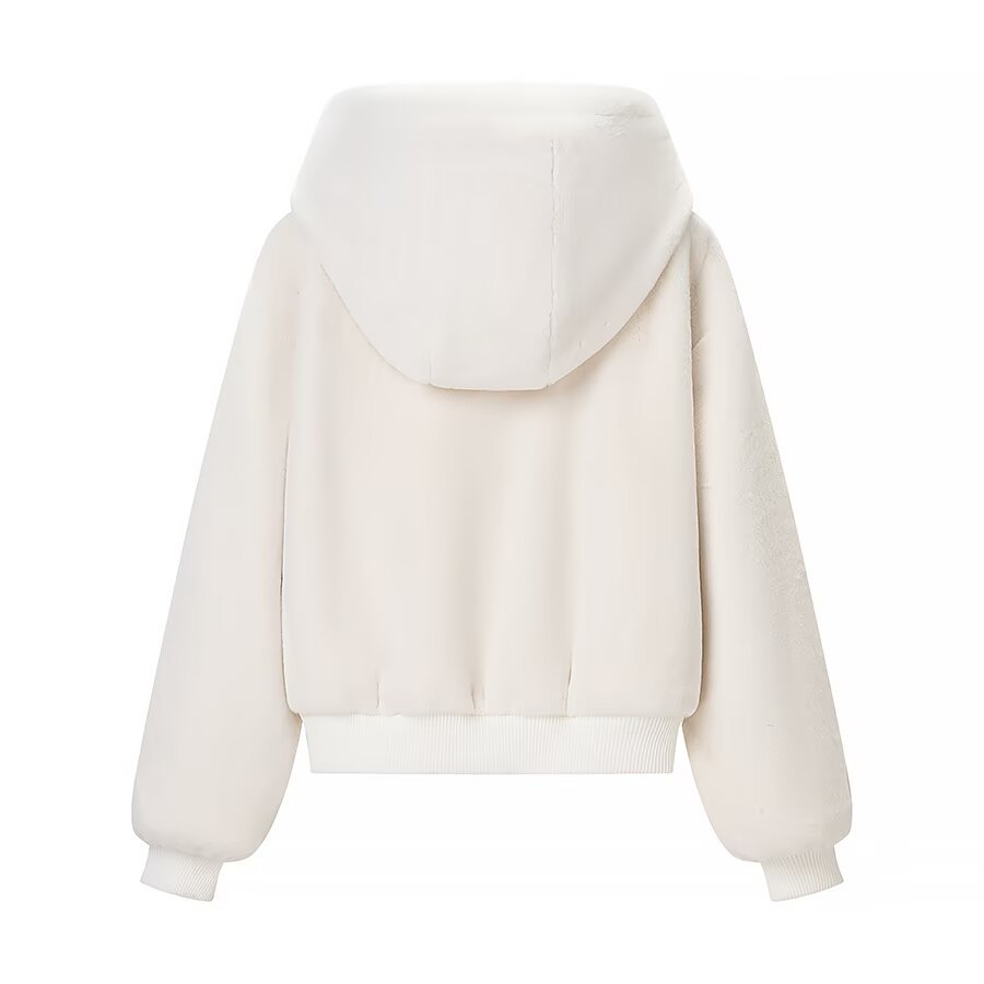 Jas met capuchon van imitatiebont - Trendy casual bovenkleding KUN-00054