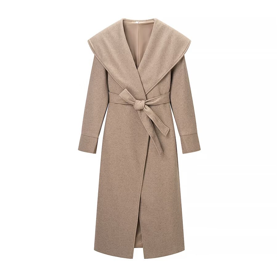 Manteau croisé en laine mélangée KUN-00011