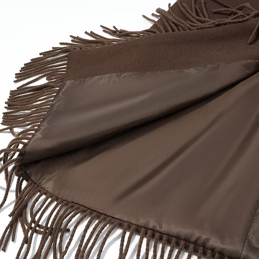 Wool Blend Fringe Jacket - European Style KUN-00015