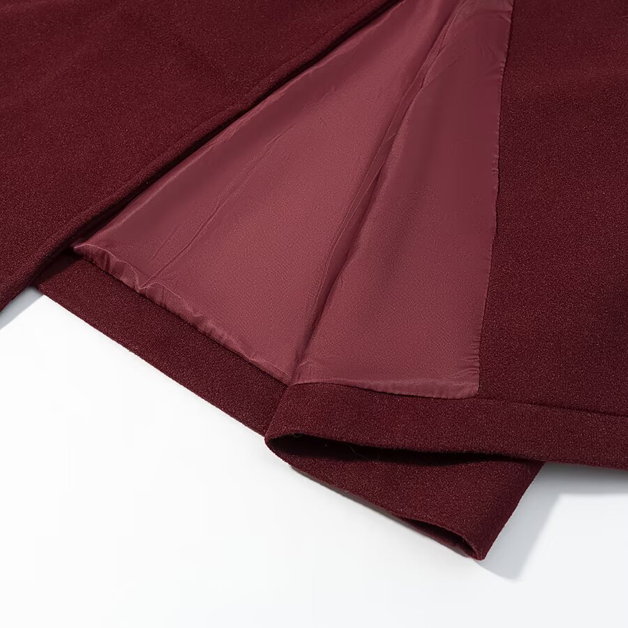 Wool Blend Double-Breasted Trench Coat with Belt KUN-00033