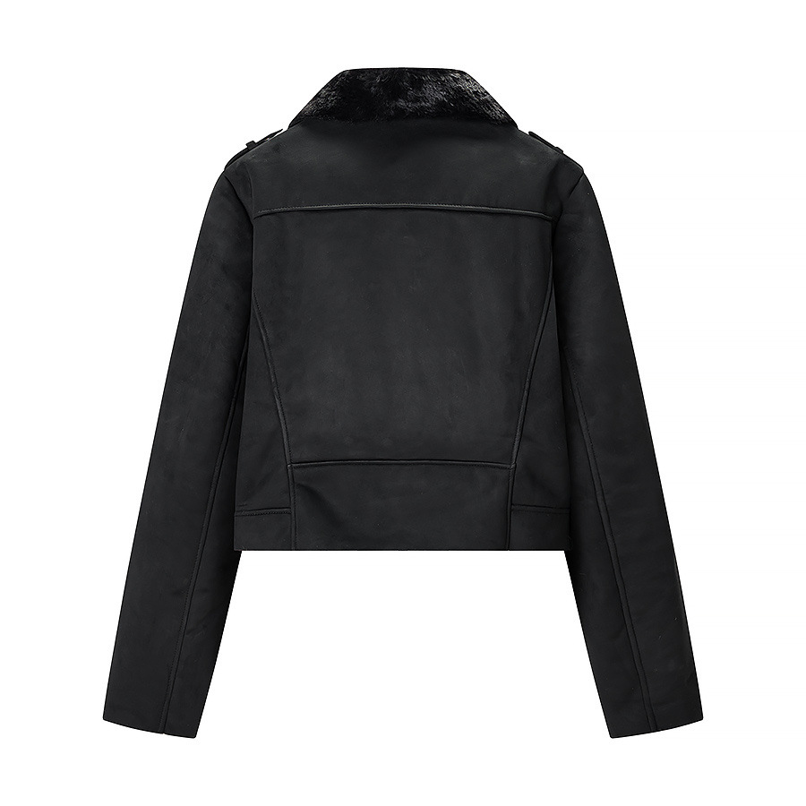 Veste en fausse fourrure de mouton retournée, vêtement d'extérieur tendance et décontracté KUN-00155