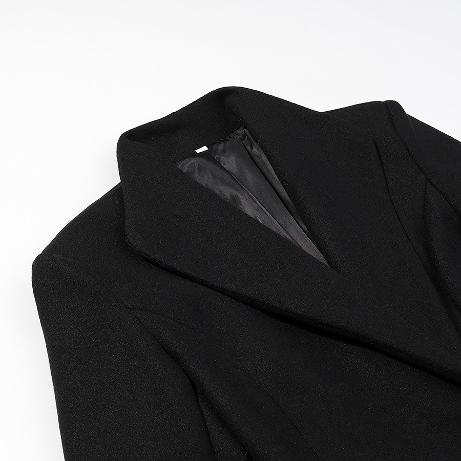 Abrigo largo de lana para mujer - Elegante abrigo informal KUN-00037