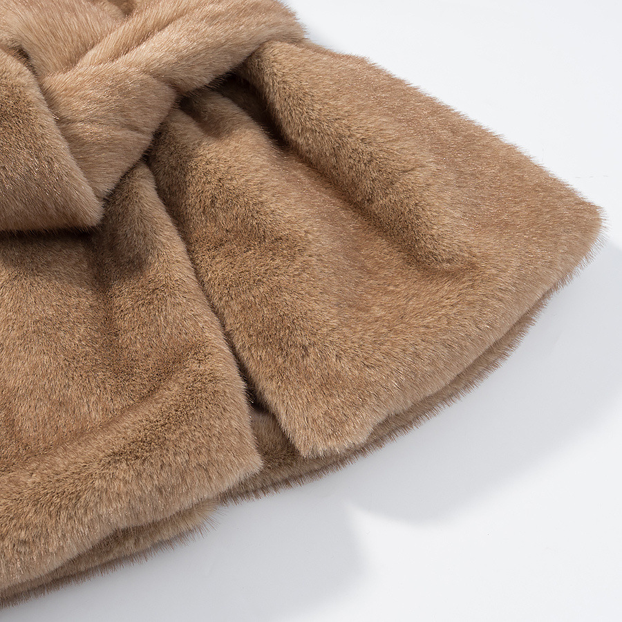 Gilet en fausse fourrure de vison avec ceinture - Gilet élégant pour femme KUN-00087