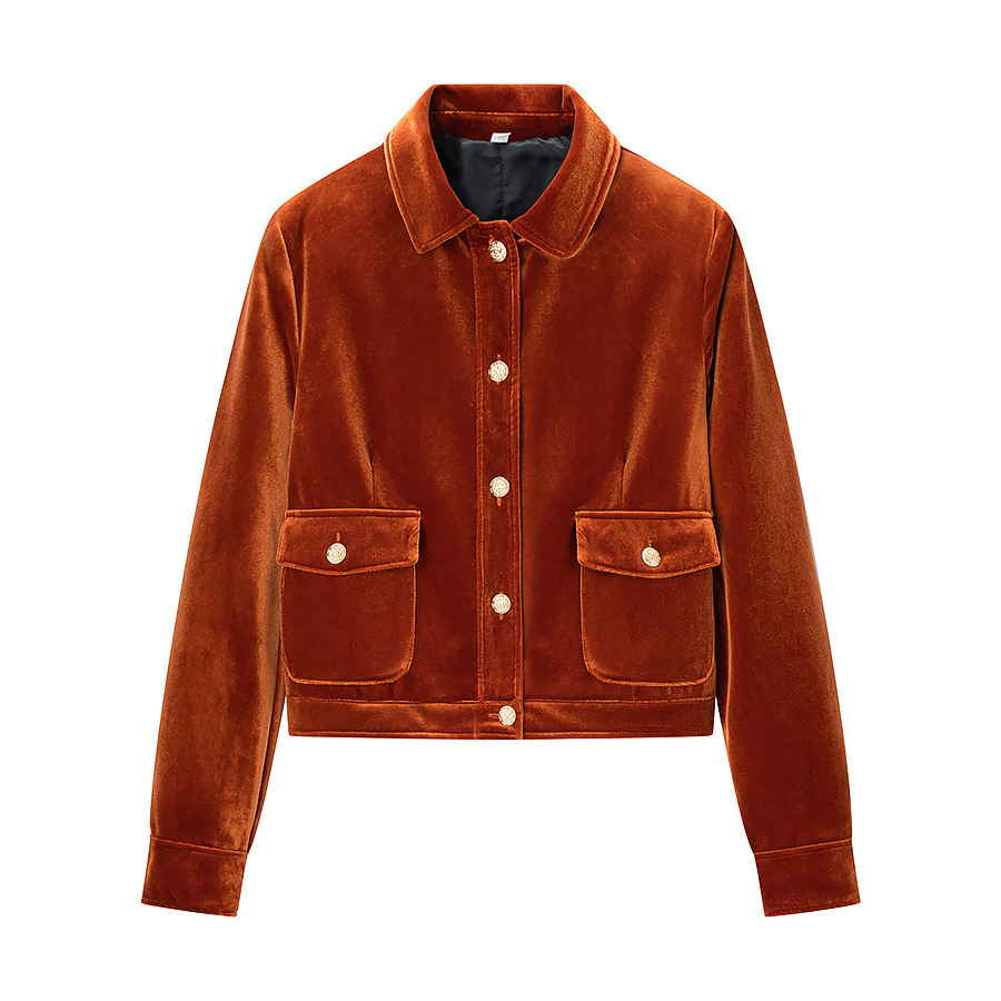 Veste blazer classique décontractée en velours KUN-00160