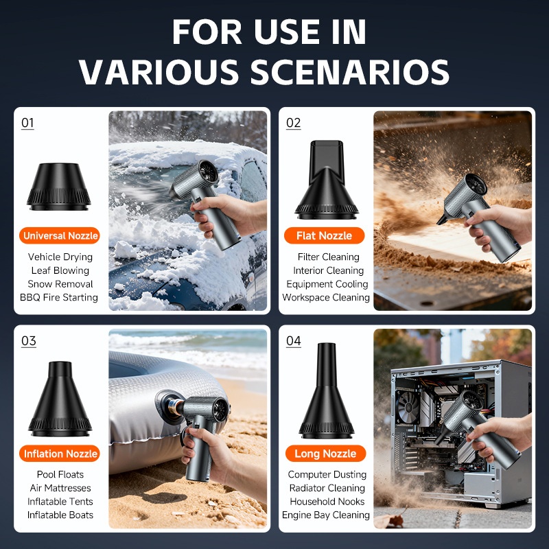 Compact Portable Turbo Fan & Air Blower - Cordless & Powerful