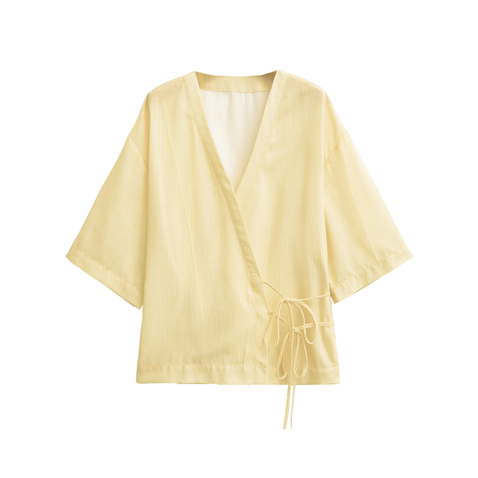 Striped Kimono Cardigan with Bow KUN-00063