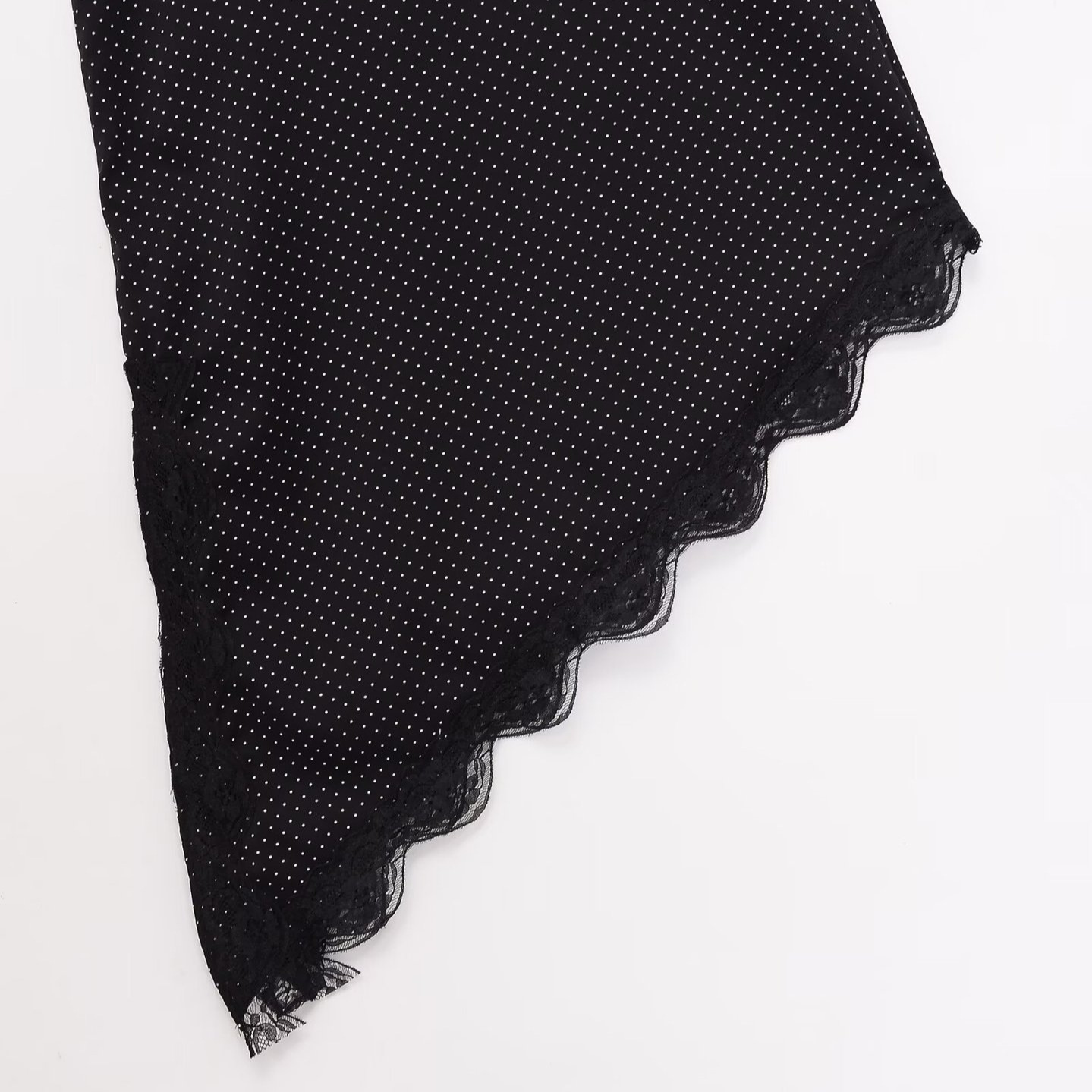 Damen-Top mit Polka-Dots und asymmetrischem Schnitt - Trendy Chic KUN-00026