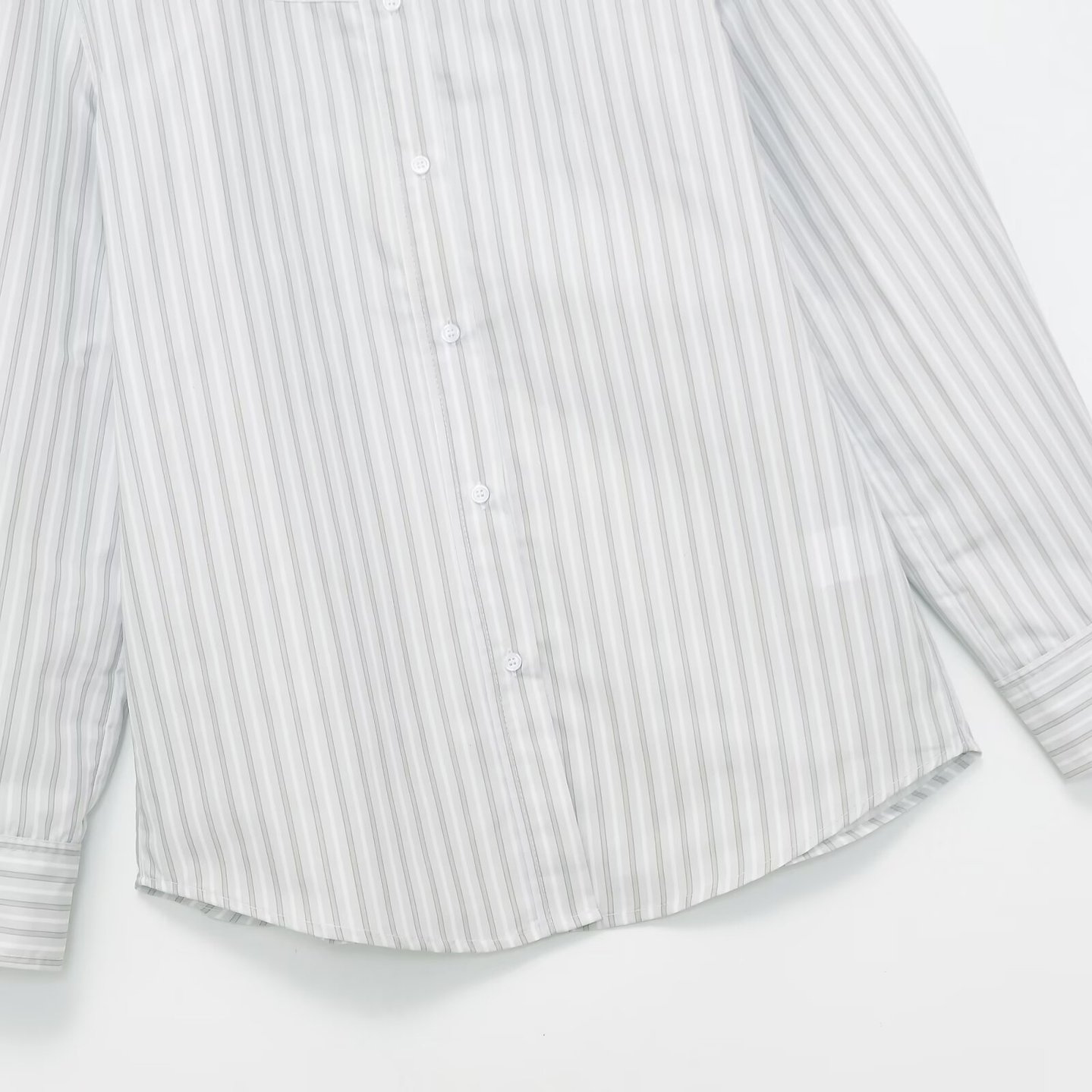 Striped Padded Shoulder Shirt - Chic European Style KUN-00101