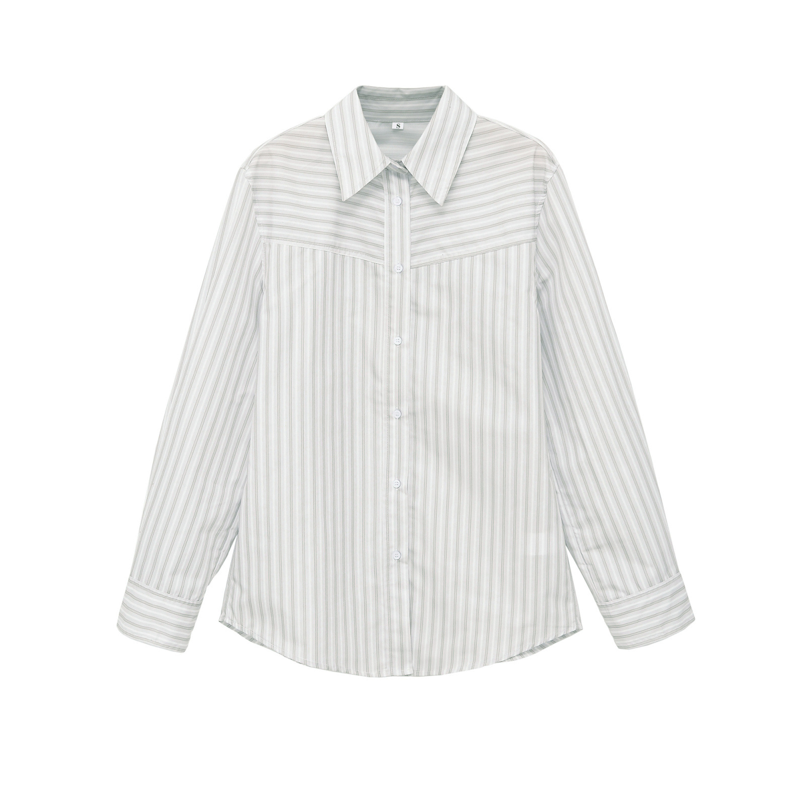 Striped Padded Shoulder Shirt - Chic European Style KUN-00101