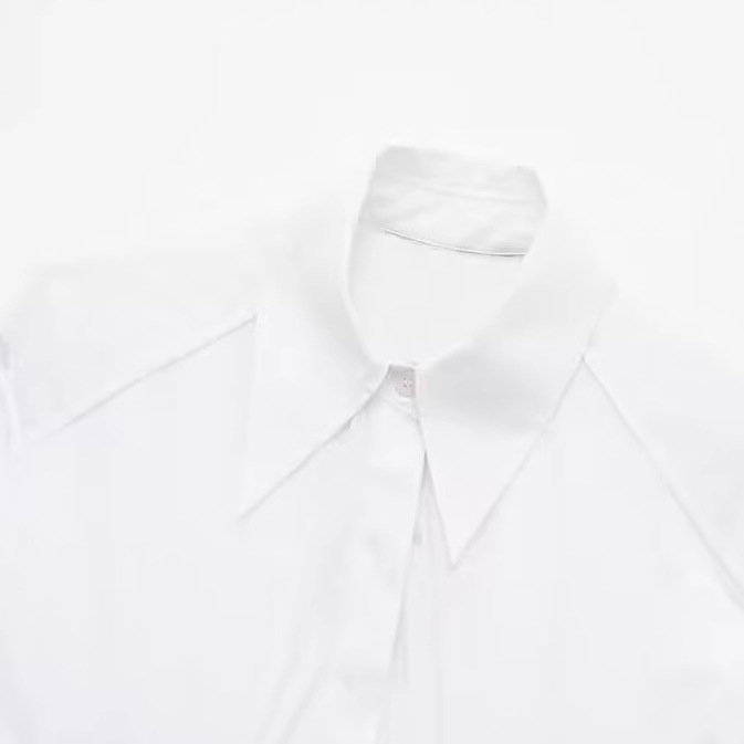 Poplin Corset Cropped Long Sleeve Shirt KUN-00001