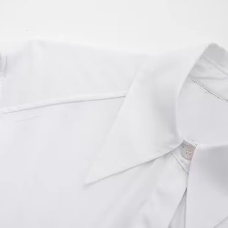 Poplin Corset Cropped Long Sleeve Shirt KUN-00001