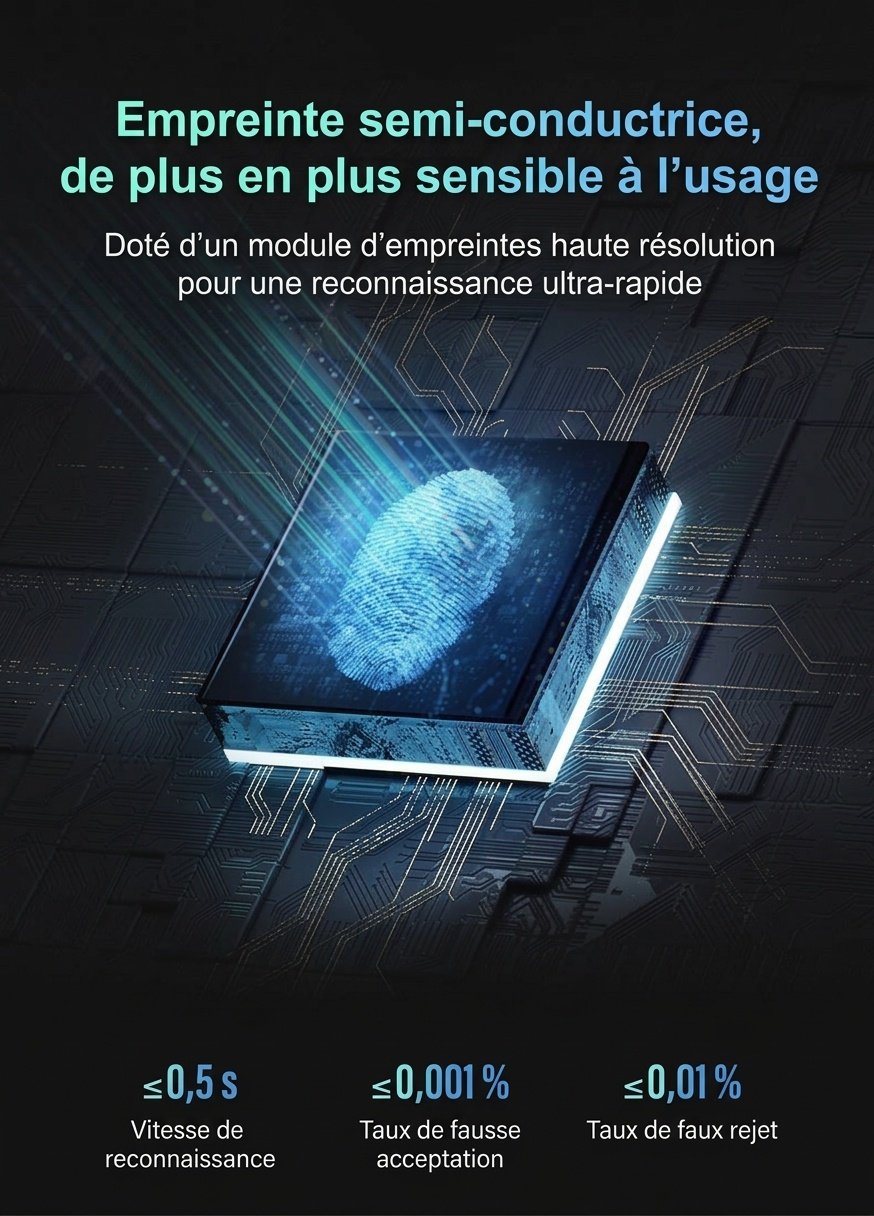 Cadenas intelligent à empreinte digitale, entrée biométrique sans clé, déverrouillage ultra-rapide en 0,3 s, cadenas de sécurité rechargeable par USB pour casier de salle de sport, sac à dos, valise, alliage de zinc