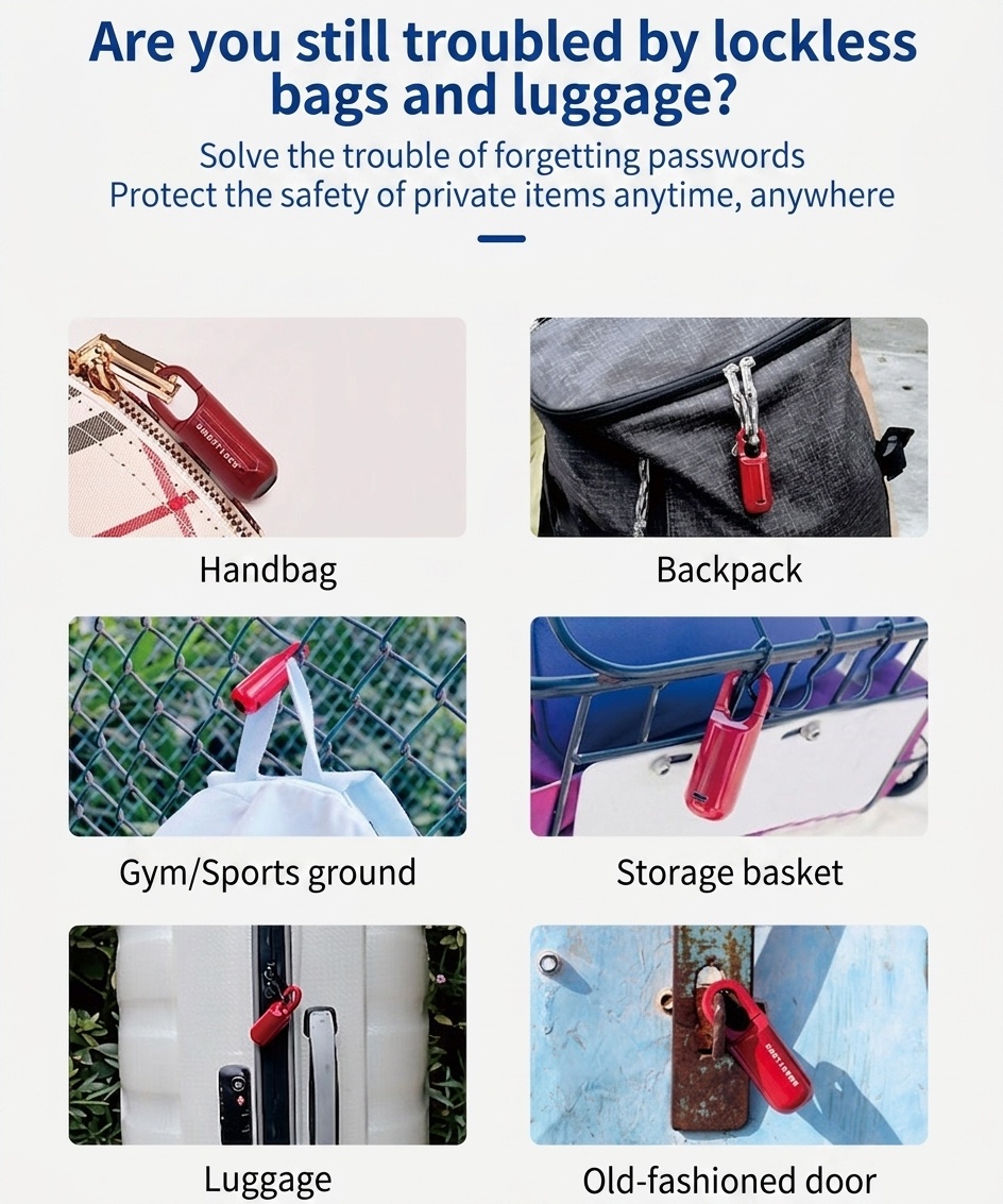 Smart Fingerprint Padlock, Biometric Keyless Entry, 0.3s Fast Unlock, USB Rechargeable Security Lock for Gym Locker, Backpack, Suitcase, Zinc Alloy