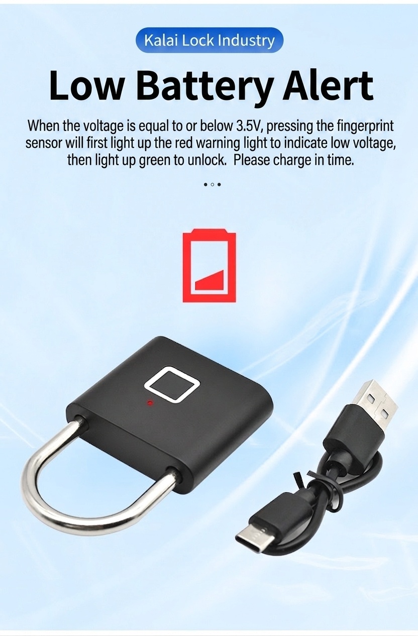IP55 Waterproof Smart Fingerprint Padlock, 0.5s Quick Unlock Biometric Lock, 180-Day Battery Life, Heavy Duty Zinc Alloy & Stainless Steel for Gate, Bike, Outdoor