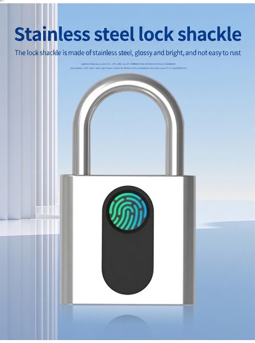 Bluetooth Smart Fingerprint Padlock with App Control, Keyless Entry Security Lock, 180-Day Standby, Shareable Access for Gym, Cabinet, Luggage