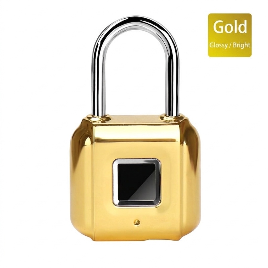 Biometric Fingerprint Padlock, IP26 Waterproof Keyless Security Lock, 1-Year Standby USB Rechargeable, Durable Zinc Alloy Shackle for Gym, School, Travel