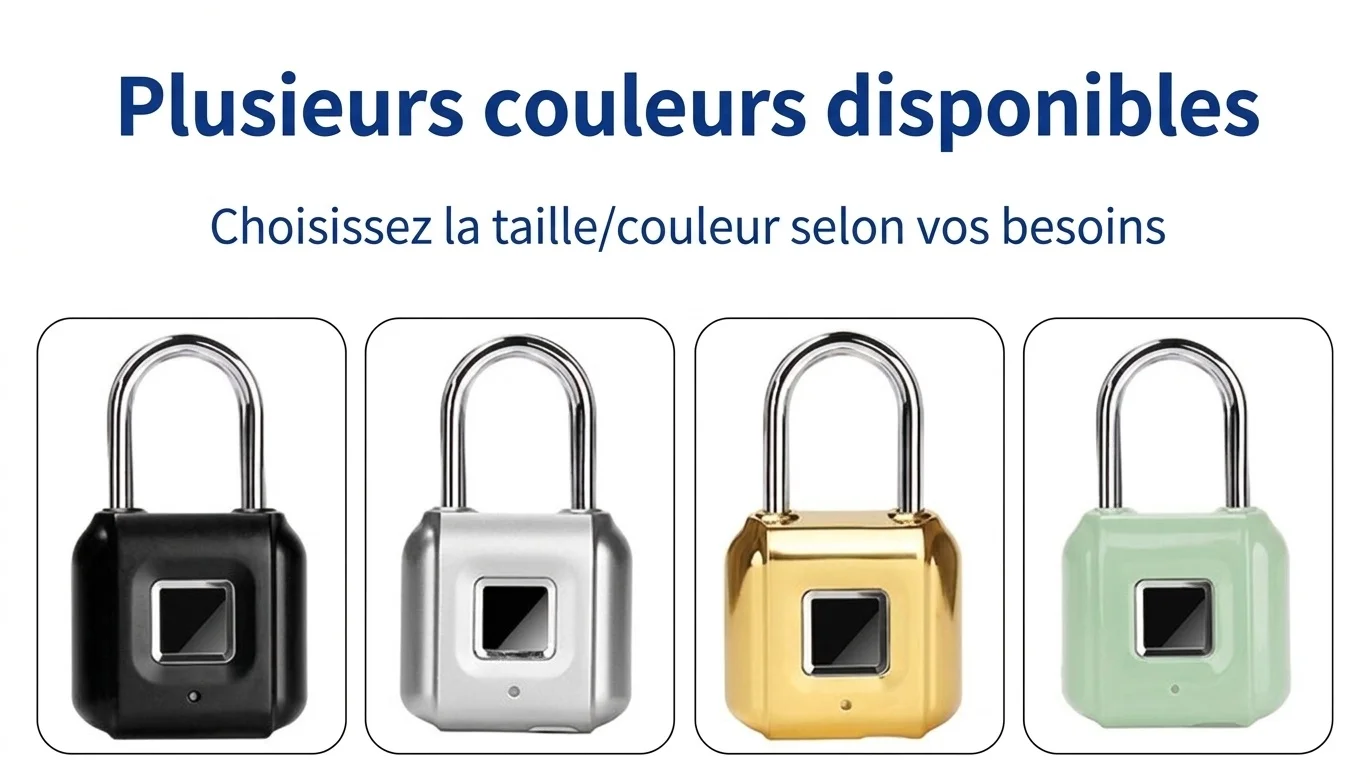 Cadenas biométrique à empreinte digitale, étanche IP26, sans clé, autonomie d'un an en veille, rechargeable par USB, anse robuste en alliage de zinc, idéal pour la salle de sport, l'école et les voyages.