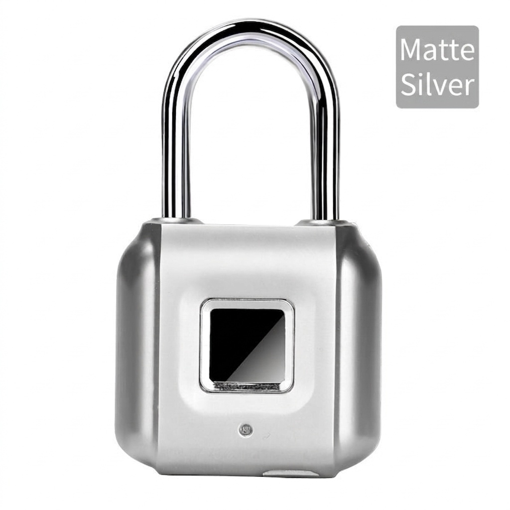 Biometric Fingerprint Padlock, IP26 Waterproof Keyless Security Lock, 1-Year Standby USB Rechargeable, Durable Zinc Alloy Shackle for Gym, School, Travel