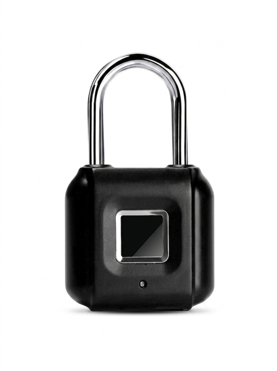 Biometric Fingerprint Padlock, IP26 Waterproof Keyless Security Lock, 1-Year Standby USB Rechargeable, Durable Zinc Alloy Shackle for Gym, School, Travel