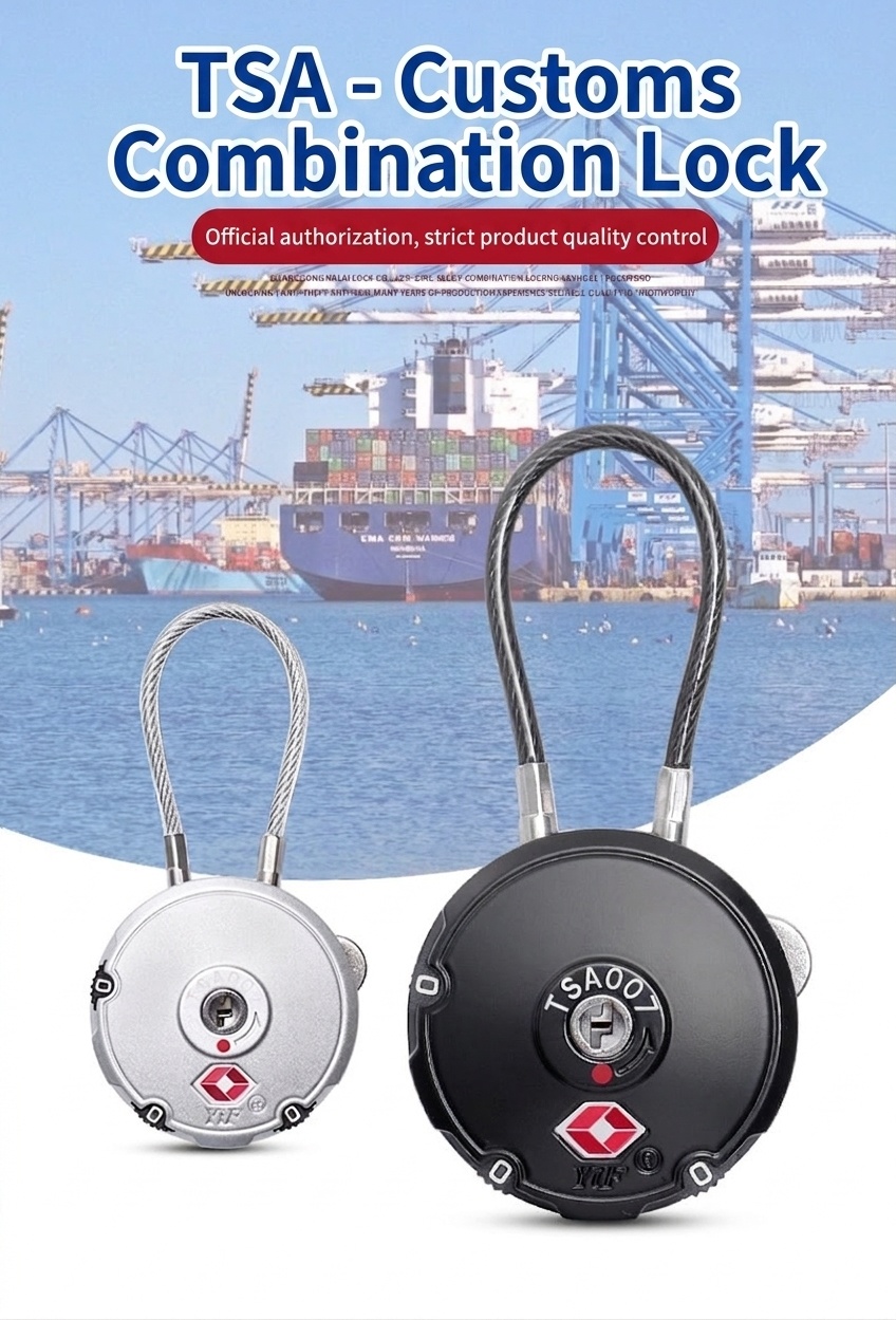 TSA Approved Luggage Lock, 3-Digit Combination Cable Lock for Travel, Flexible Steel Cable, Resettable Padlock for Suitcase, Backpack, Gym Locker