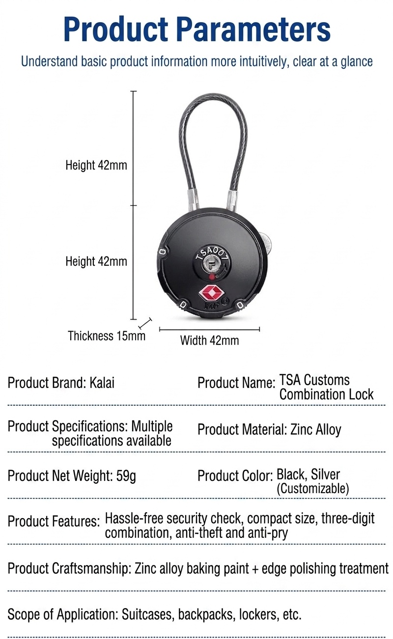 TSA Approved Luggage Lock, 3-Digit Combination Cable Lock for Travel, Flexible Steel Cable, Resettable Padlock for Suitcase, Backpack, Gym Locker