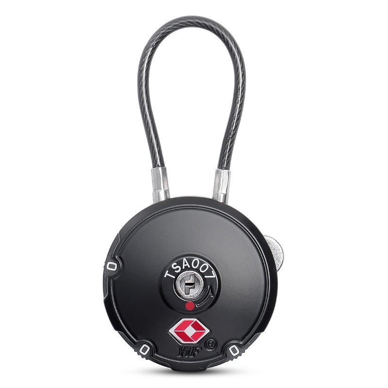 TSA Approved Luggage Lock, 3-Digit Combination Cable Lock for Travel, Flexible Steel Cable, Resettable Padlock for Suitcase, Backpack, Gym Locker