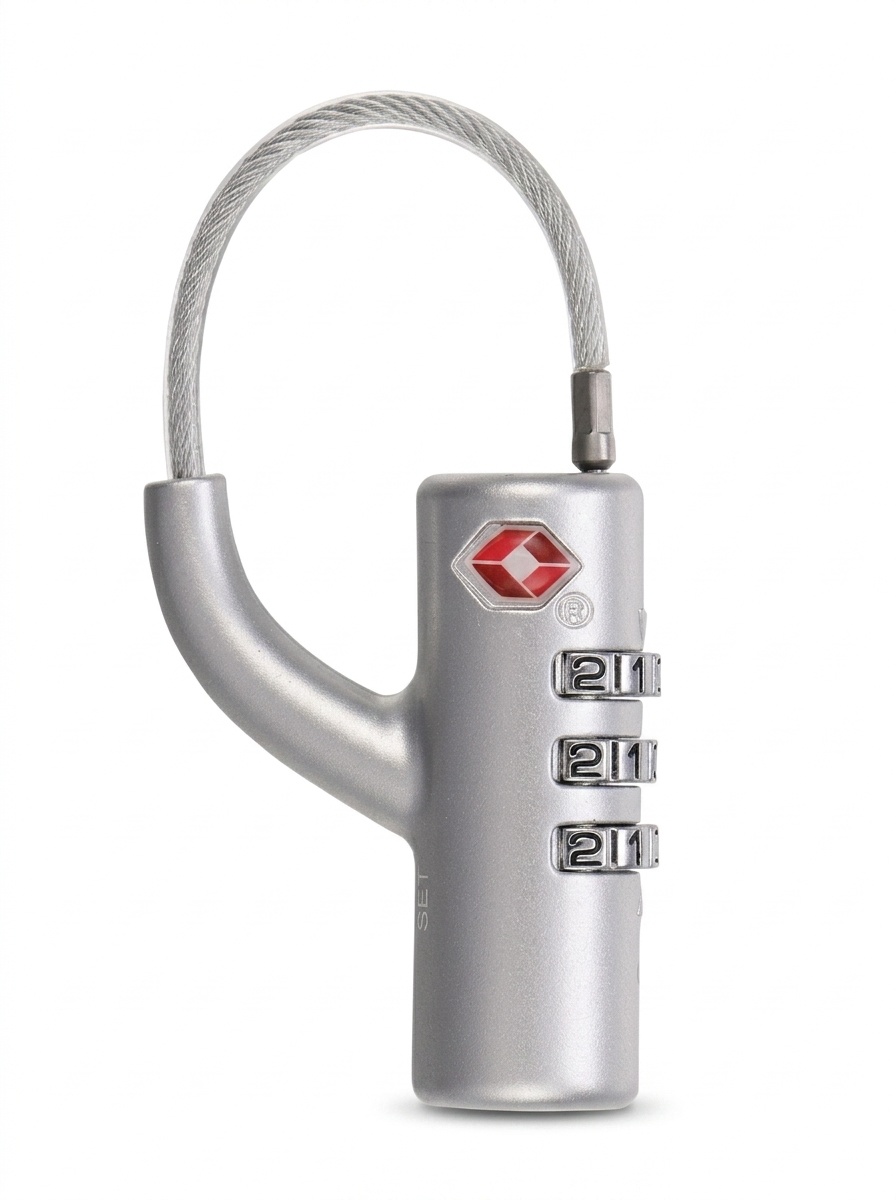 TSA Approved 3-Dial Combination Cable Luggage Lock, Flexible Steel Wire Travel Padlock, Easy to Set Security Lock for Suitcase, Backpack, Briefcase