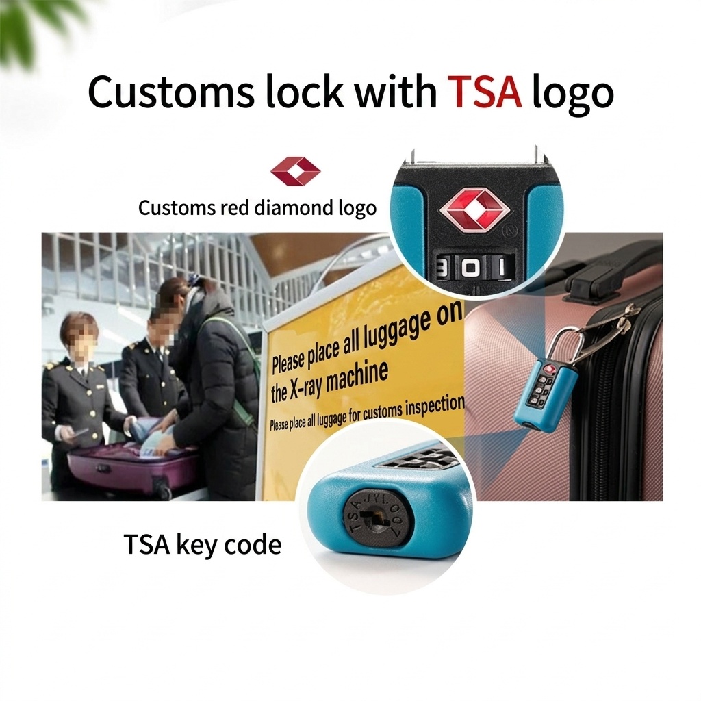 TSA Approved 3-Digit Combination Padlock, Heavy Duty Zinc Alloy Travel Lock, Resettable Code Security for Suitcase, Gym Locker, Travel Bag